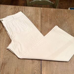 Anthropologie Maeve Collette White Wide Leg Pants
